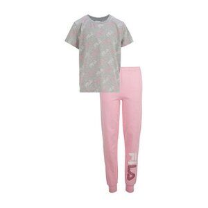 Little Girl's Fila 2Pc Jogger  Pant Set - Pink & Grey - Size: 5/6 - NWT